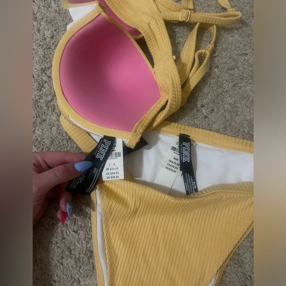 Victoria Secret Pink yellow bikini - Picture 2 of 2